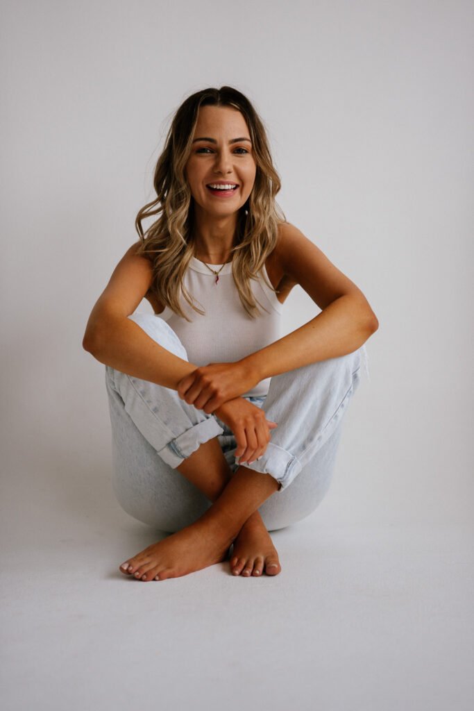 Woman photographed in an intimate portrait session with a male photographer in Sydney